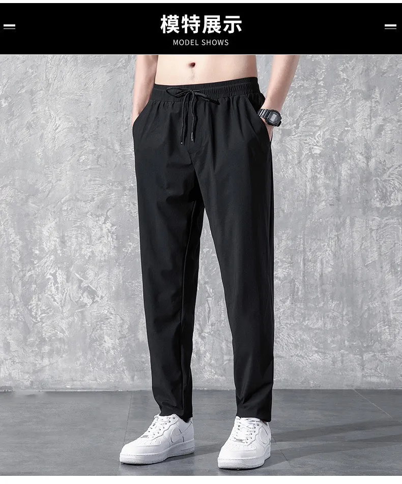 Men's Casual Straight Leg Pants - Spring/Autumn Thin Fabric, Large Size Slim-Fit Sports Trousers, Korean Style Trendy Loose Long Pants for Men showcase 7