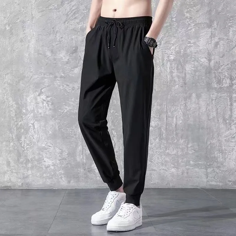 Men's Casual Straight Leg Pants - Spring/Autumn Thin Fabric, Large Size Slim-Fit Sports Trousers, Korean Style Trendy Loose Long Pants for Men showcase 14