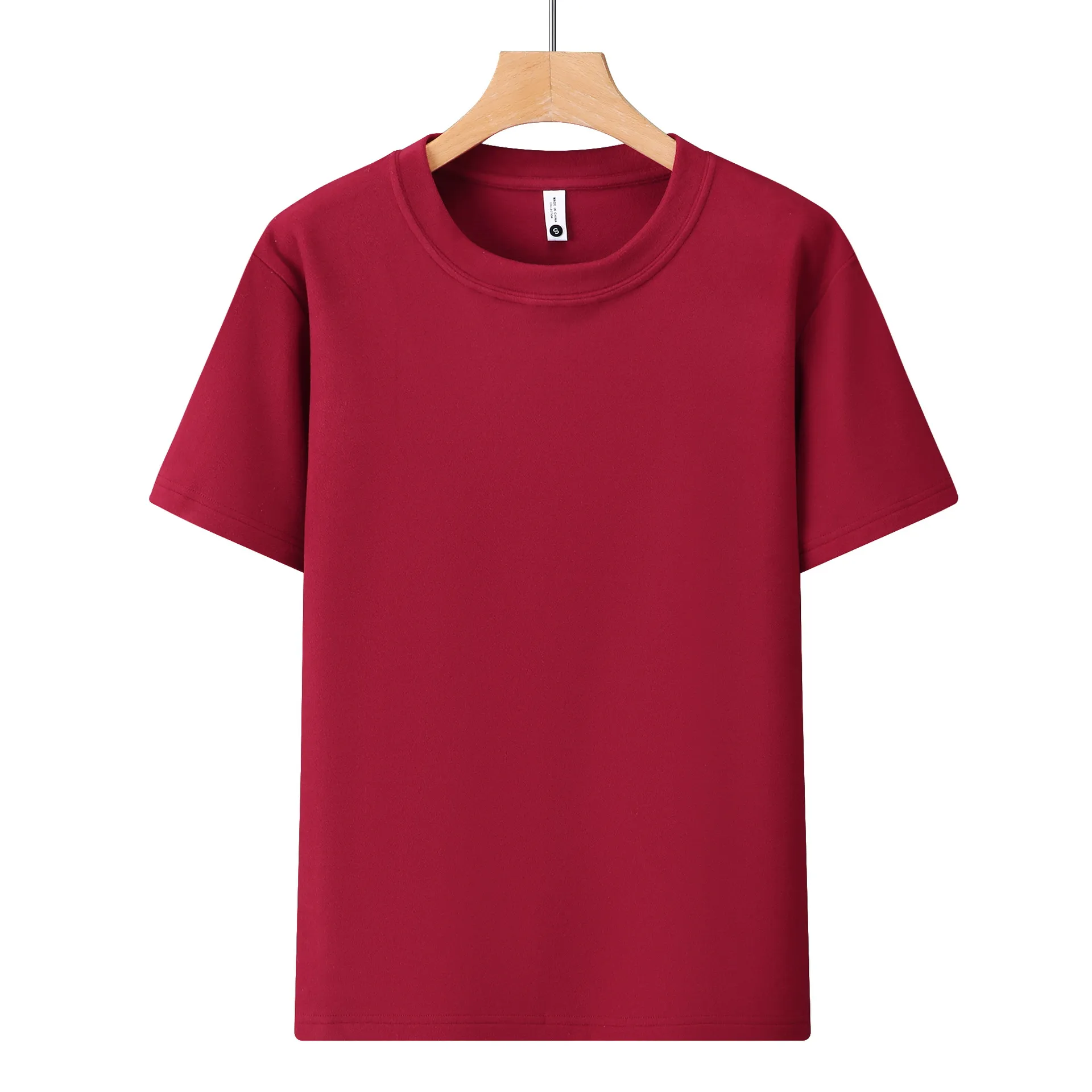 Women's Velvet Short Sleeve T-Shirt - Double Sided Thickened Warm Slim Fit Round Low Neck Trendy Top for Layering thumbnail 9