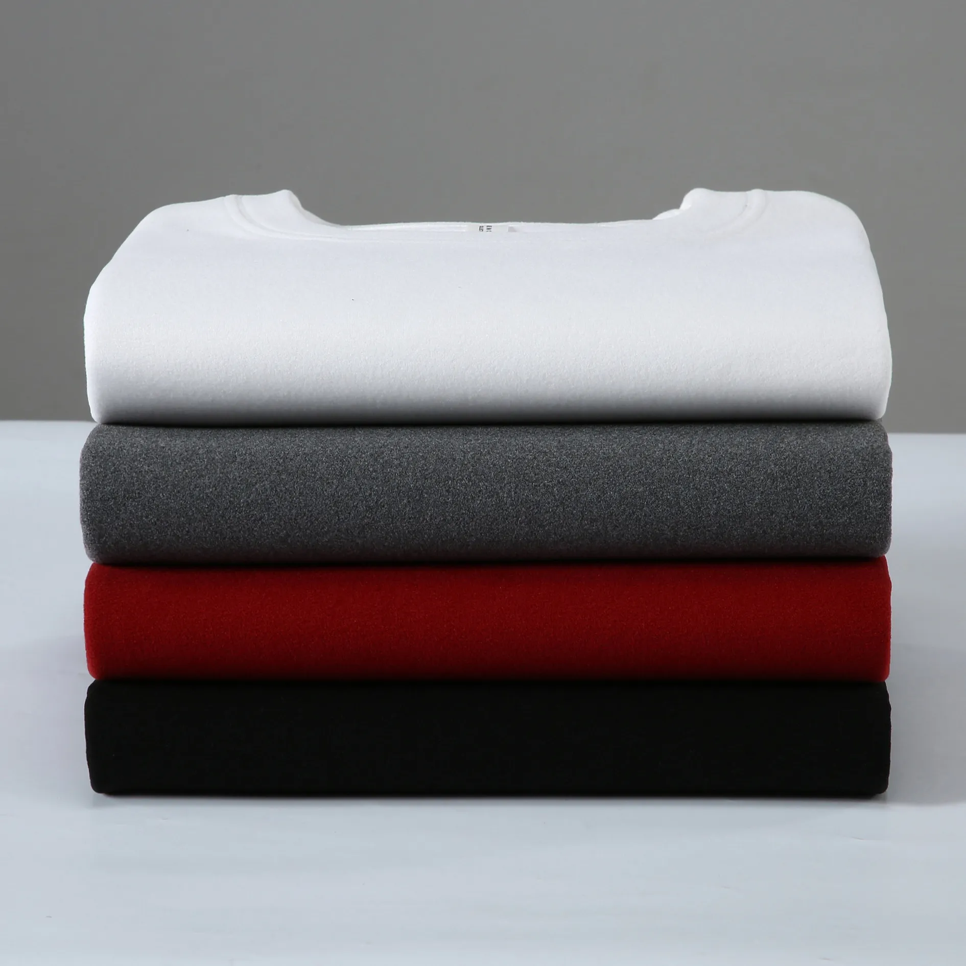 Women's Velvet Short Sleeve T-Shirt - Double Sided Thickened Warm Slim Fit Round Low Neck Trendy Top for Layering thumbnail 4