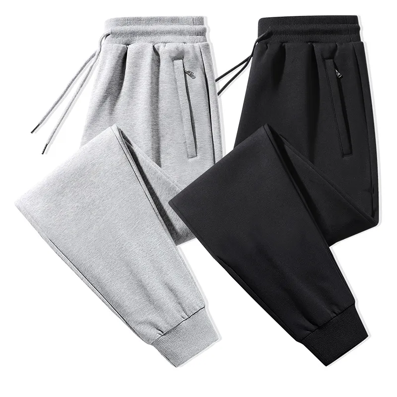 Men's Cotton Sweatpants Casual Sports Pants Loose Fit Straight Leg Joggers Versatile Plus Size Long Trousers for Spring Autumn thumbnail 2