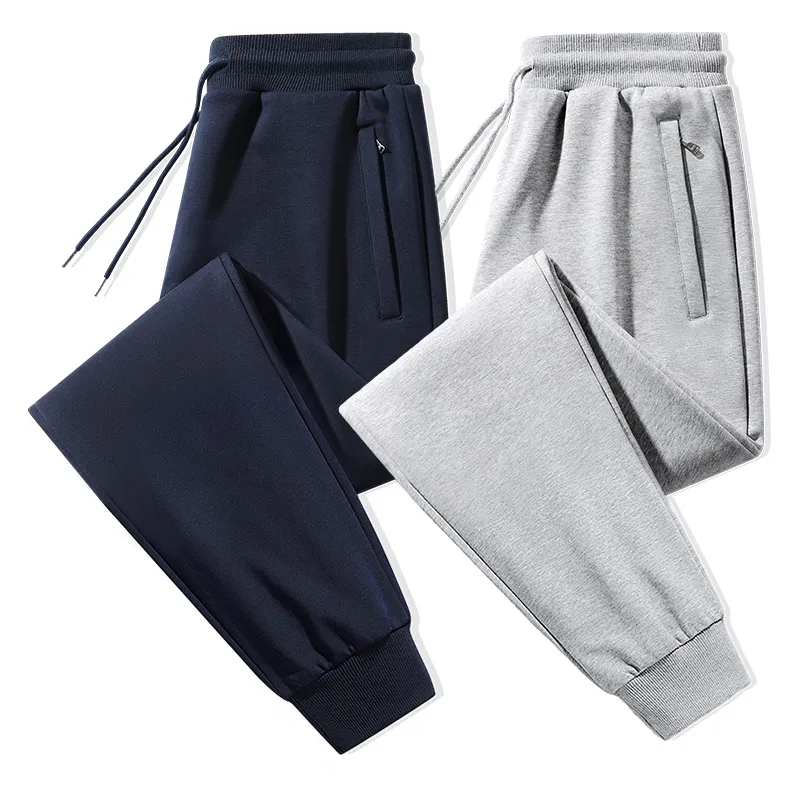 Men's Cotton Sweatpants Casual Sports Pants Loose Fit Straight Leg Joggers Versatile Plus Size Long Trousers for Spring Autumn thumbnail 3