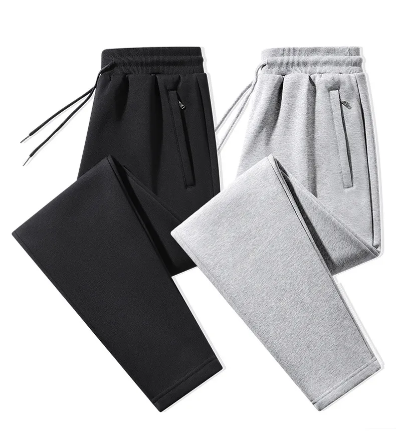 Men's Cotton Sweatpants Casual Sports Pants Loose Fit Straight Leg Joggers Versatile Plus Size Long Trousers for Spring Autumn showcase 11