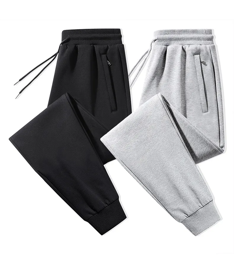 Men's Cotton Sweatpants Casual Sports Pants Loose Fit Straight Leg Joggers Versatile Plus Size Long Trousers for Spring Autumn showcase 12