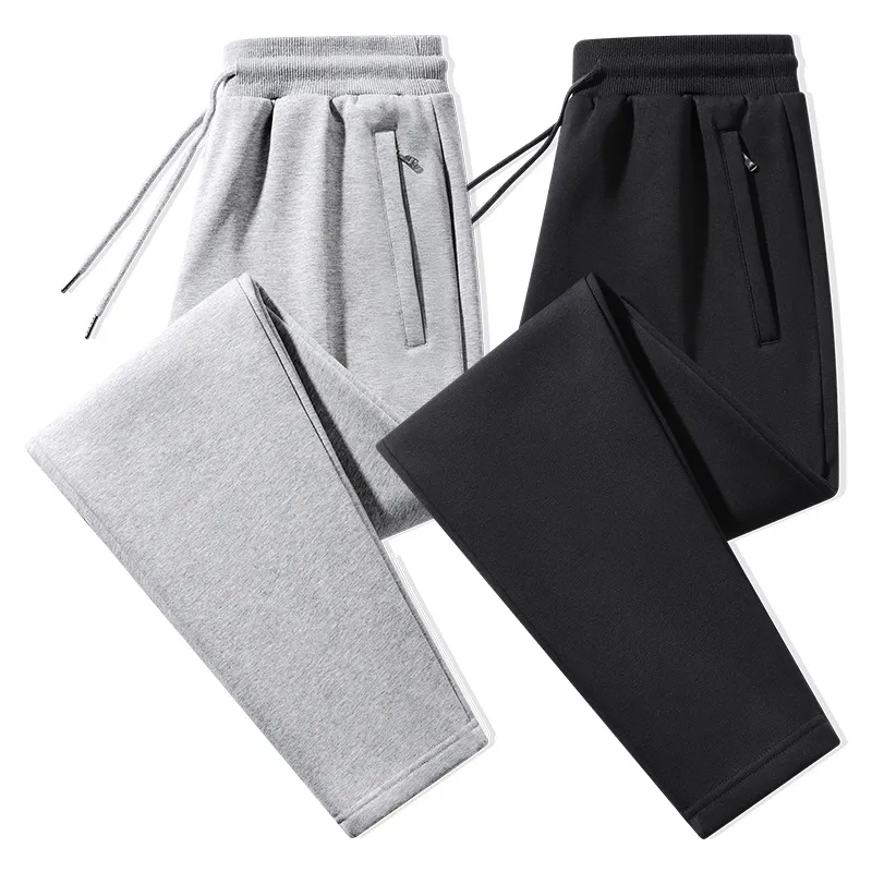 Men's Cotton Sweatpants Casual Sports Pants Loose Fit Straight Leg Joggers Versatile Plus Size Long Trousers for Spring Autumn thumbnail 5