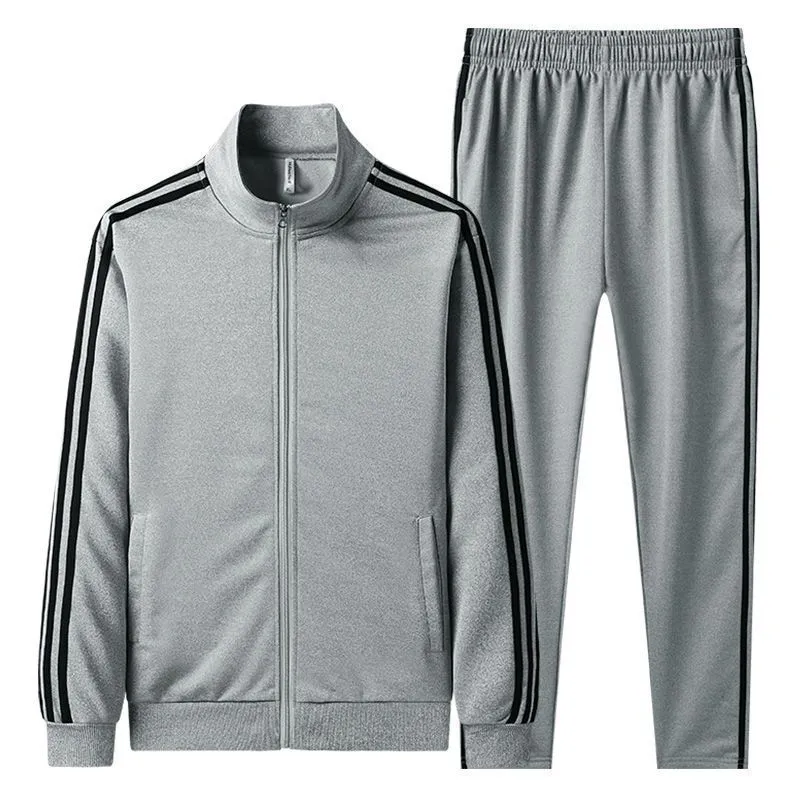 Men's Casual Tracksuit Set - Stand Collar Cardigan Sweatshirt & Loose Fit Pants - Trendy Versatile Couple Style - Spring/Autumn Sportswear thumbnail 3