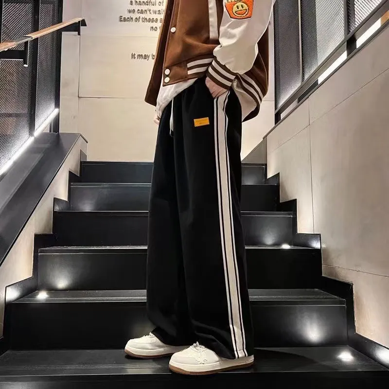 Men's Corduroy Pants Spring Autumn Casual Loose Fit Straight Wide Leg Trousers Fashionable Sports Pants for Boys and Young Men thumbnail 1