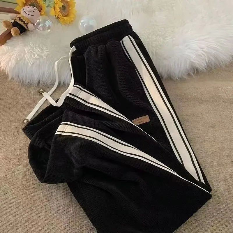 Men's Corduroy Pants Spring Autumn Casual Loose Fit Straight Wide Leg Trousers Fashionable Sports Pants for Boys and Young Men thumbnail 7