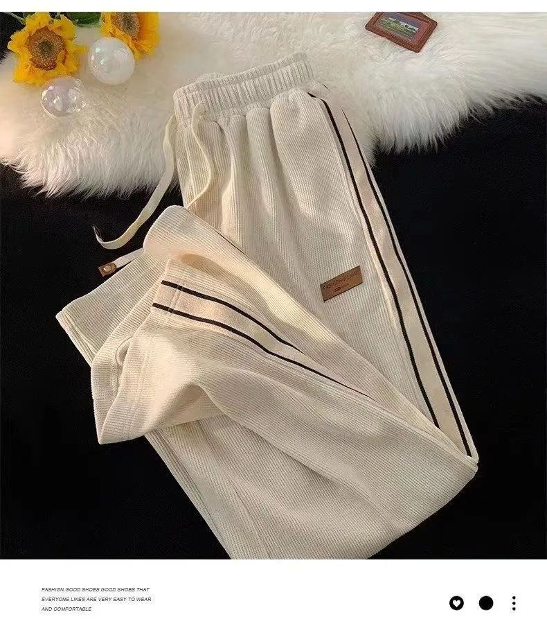 Men's Corduroy Pants Spring Autumn Casual Loose Fit Straight Wide Leg Trousers Fashionable Sports Pants for Boys and Young Men showcase 5