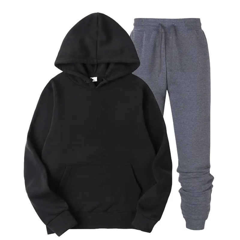 Men's Fleece Hoodie Sweatshirt Suit - Casual Pullover Tracksuit for Sports & Fashion - Cross-Border Export Quality showcase 9