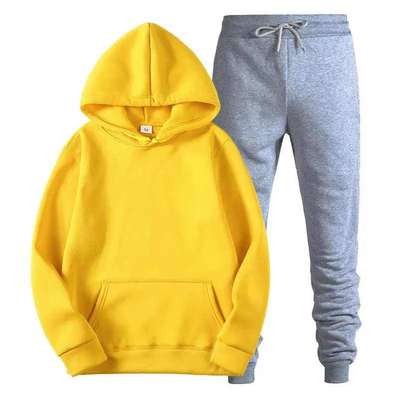 Men's Fleece Hoodie Sweatshirt Suit - Casual Pullover Tracksuit for Sports & Fashion - Cross-Border Export Quality showcase 14