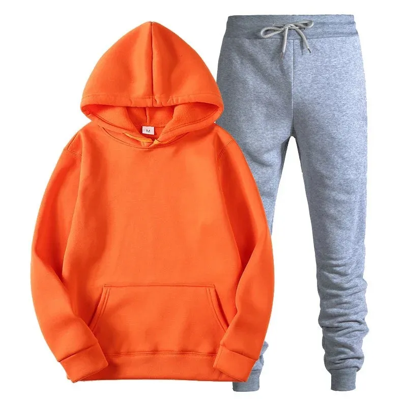 Men's Fleece Hoodie Sweatshirt Suit - Casual Pullover Tracksuit for Sports & Fashion - Cross-Border Export Quality showcase 19