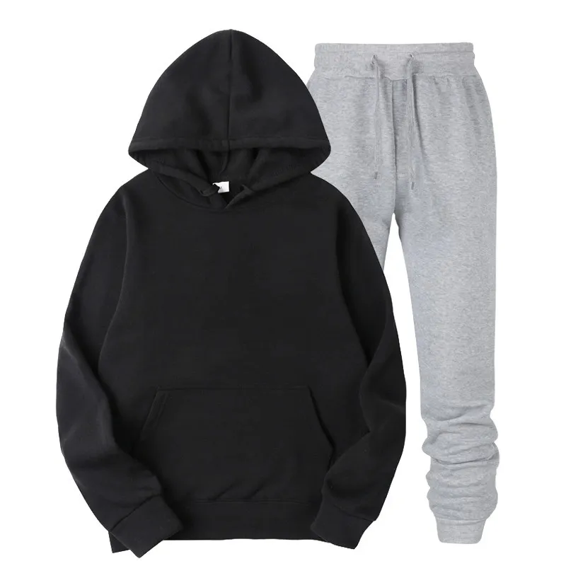 Men's Fleece Hoodie Sweatshirt Suit - Casual Pullover Tracksuit for Sports & Fashion - Cross-Border Export Quality showcase 17