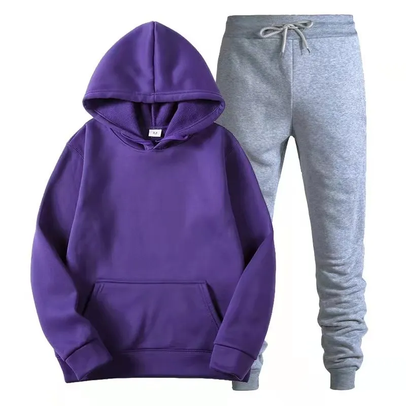 Men's Fleece Hoodie Sweatshirt Suit - Casual Pullover Tracksuit for Sports & Fashion - Cross-Border Export Quality showcase 18