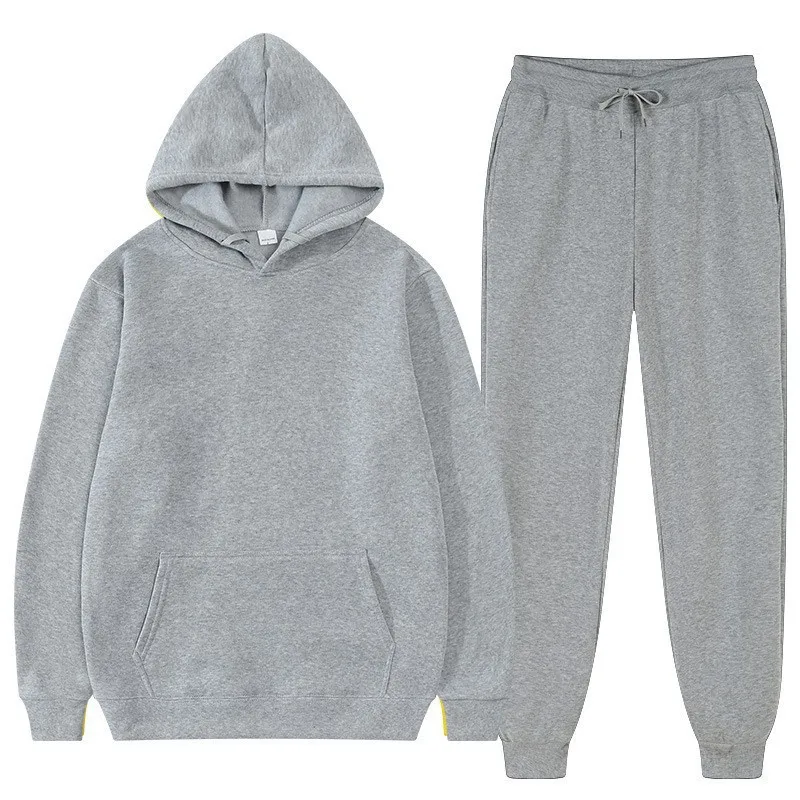 Men's Fleece Hoodie Sweatshirt Suit - Casual Pullover Tracksuit for Sports & Fashion - Cross-Border Export Quality thumbnail 5