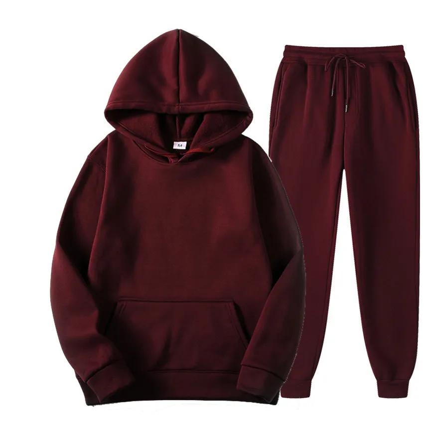 Men's Fleece Hoodie Sweatshirt Suit - Casual Pullover Tracksuit for Sports & Fashion - Cross-Border Export Quality thumbnail 4