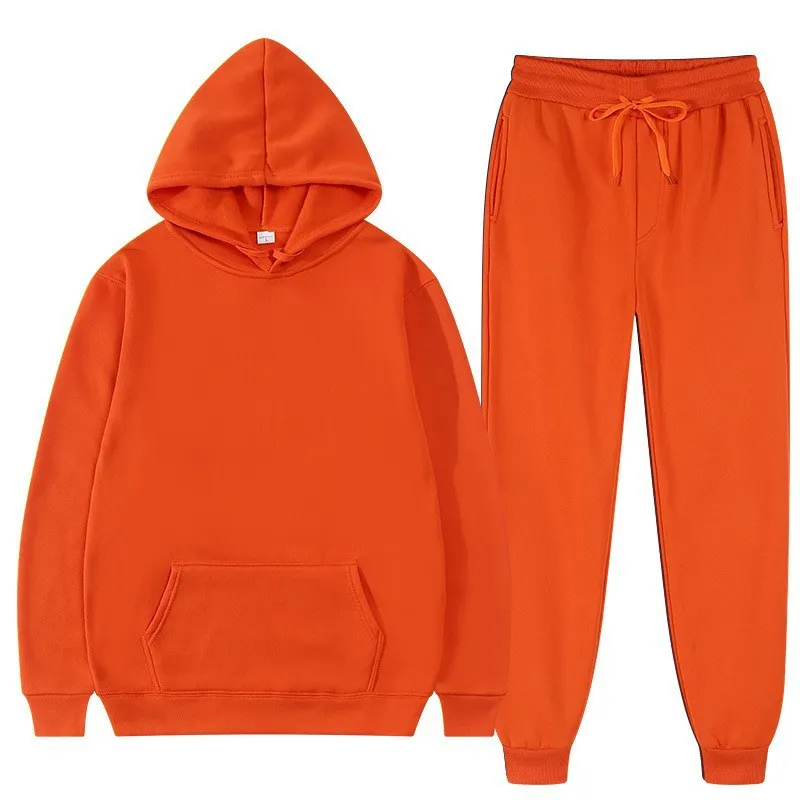 Men's Fleece Hoodie Sweatshirt Suit - Casual Pullover Tracksuit for Sports & Fashion - Cross-Border Export Quality thumbnail 9