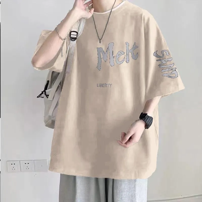 Men's Plus Size Cotton T-Shirt - Heavyweight, Loose Fit, Short Sleeve Summer Fashion Tee for Big and Tall Men (100kg-150kg) showcase 20