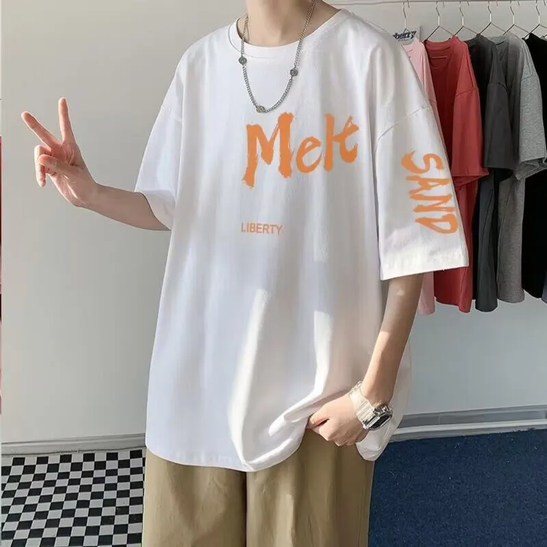 Men's Plus Size Cotton T-Shirt - Heavyweight, Loose Fit, Short Sleeve Summer Fashion Tee for Big and Tall Men (100kg-150kg) thumbnail 8