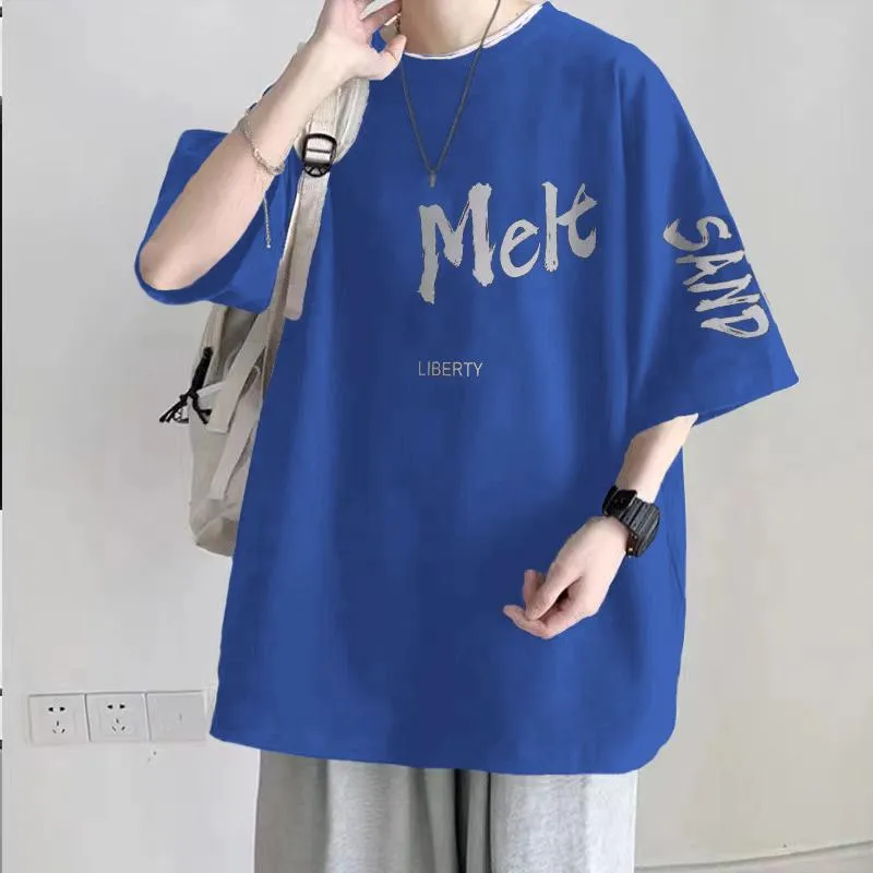 Men's Plus Size Cotton T-Shirt - Heavyweight, Loose Fit, Short Sleeve Summer Fashion Tee for Big and Tall Men (100kg-150kg) showcase 15