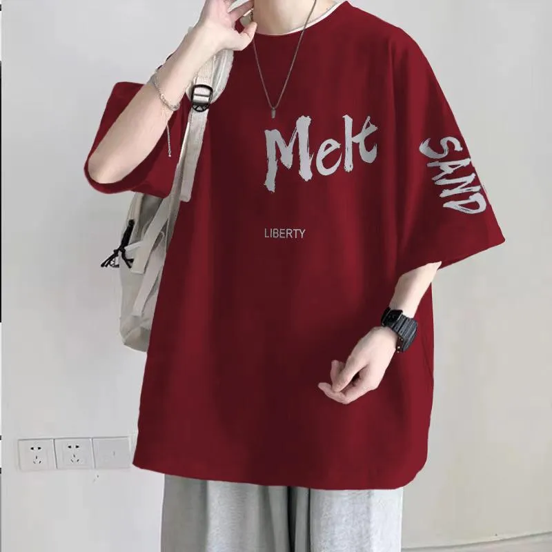 Men's Plus Size Cotton T-Shirt - Heavyweight, Loose Fit, Short Sleeve Summer Fashion Tee for Big and Tall Men (100kg-150kg) showcase 19