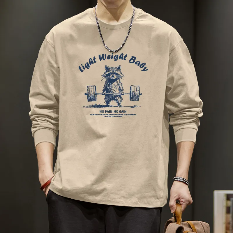 Men's Long Sleeve T-Shirt American Autumn Pure Cotton Inner Wear Trendy Versatile Bottoming Shirt Oversized Casual Top thumbnail 7