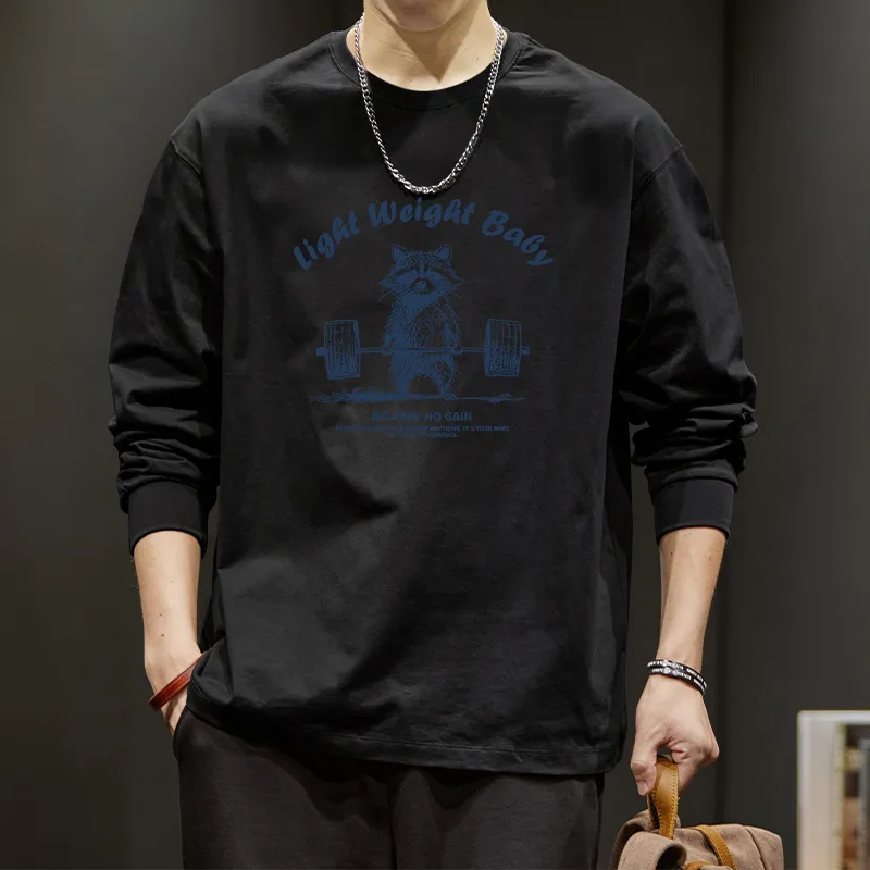 Men's Long Sleeve T-Shirt American Autumn Pure Cotton Inner Wear Trendy Versatile Bottoming Shirt Oversized Casual Top thumbnail 6