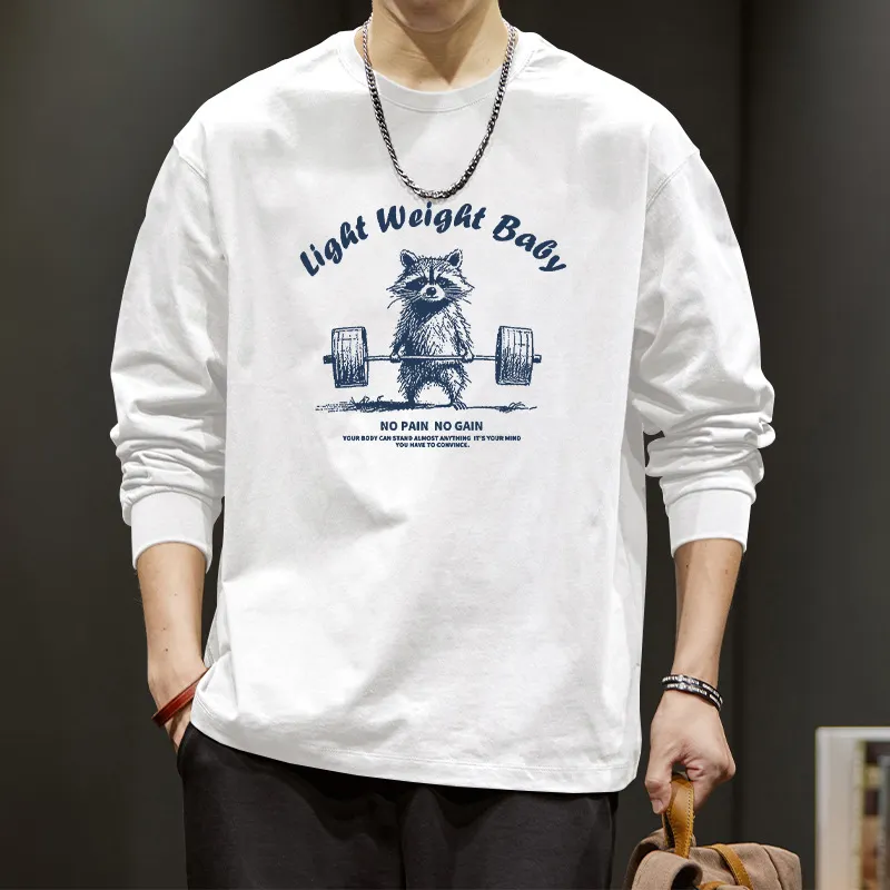 Men's Long Sleeve T-Shirt American Autumn Pure Cotton Inner Wear Trendy Versatile Bottoming Shirt Oversized Casual Top thumbnail 9