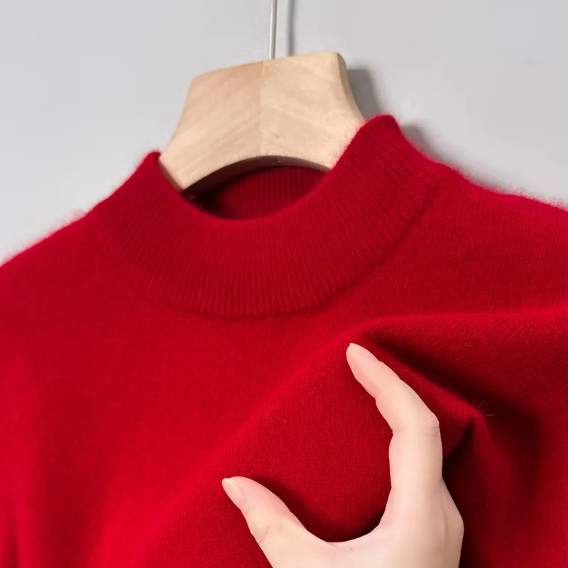 Men's Slim Fit Knitted Pullover Sweater, Casual Solid Color Semi-High Collar Basic Shirt for Young and Middle-Aged Men, Available in 9 Colors thumbnail 3