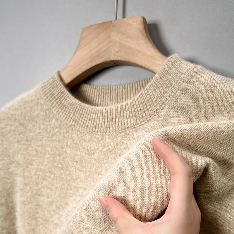 Men's Slim Fit Knitted Pullover Sweater, Casual Solid Color Semi-High Collar Basic Shirt for Young and Middle-Aged Men, Available in 9 Colors thumbnail 8