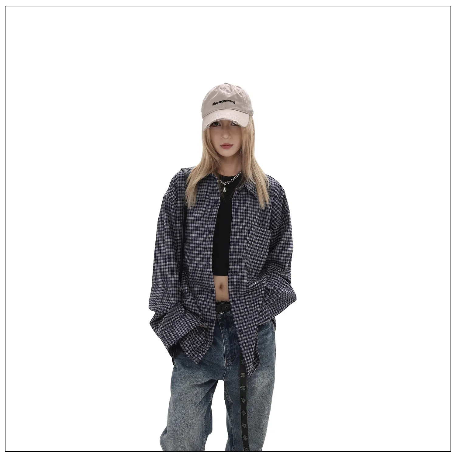 Men's & Women's Retro Plaid Long Sleeve Shirt - Casual Trendy Loose Fit Button Down Shirt - High-End All-Match American Style thumbnail 2