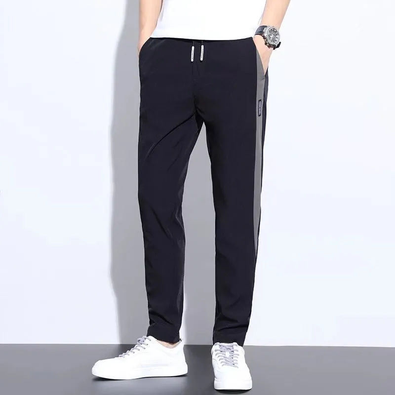 Men's Summer Ice Silk Casual Trousers - Lightweight Breathable Straight Leg Pants for Work & Everyday Wear - Korean Slim Fit Style thumbnail 7