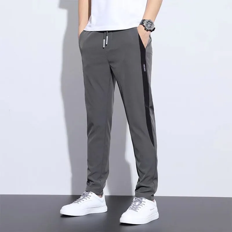 Men's Summer Ice Silk Casual Trousers - Lightweight Breathable Straight Leg Pants for Work & Everyday Wear - Korean Slim Fit Style thumbnail 6