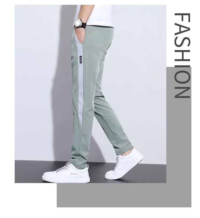Men's Summer Ice Silk Casual Trousers - Lightweight Breathable Straight Leg Pants for Work & Everyday Wear - Korean Slim Fit Style showcase 7