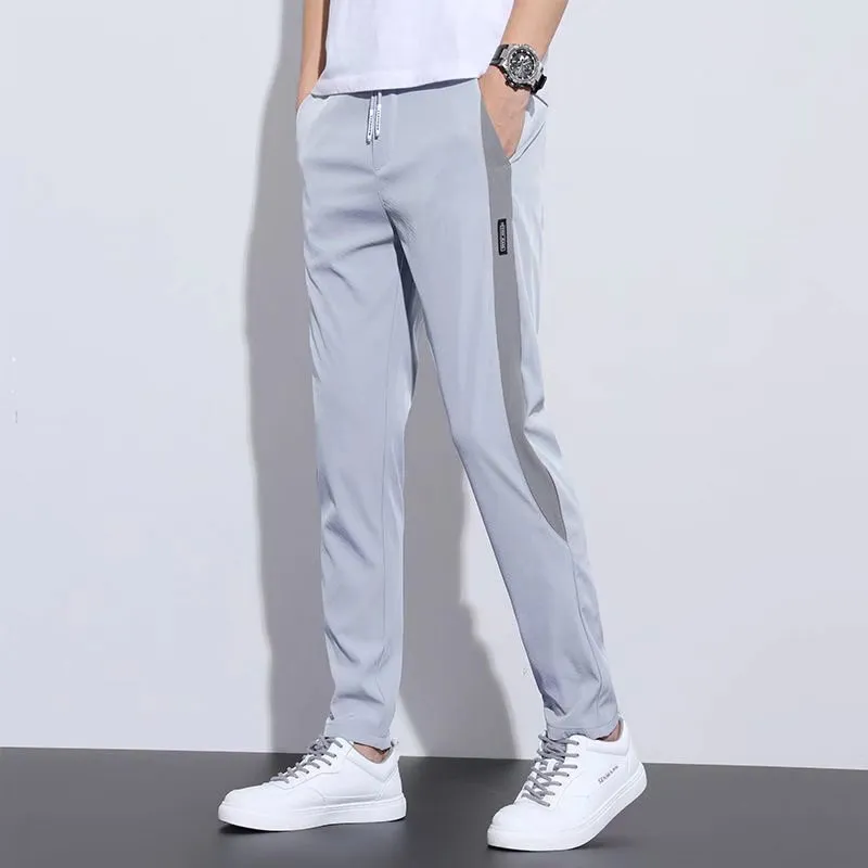 Men's Summer Ice Silk Casual Trousers - Lightweight Breathable Straight Leg Pants for Work & Everyday Wear - Korean Slim Fit Style thumbnail 9
