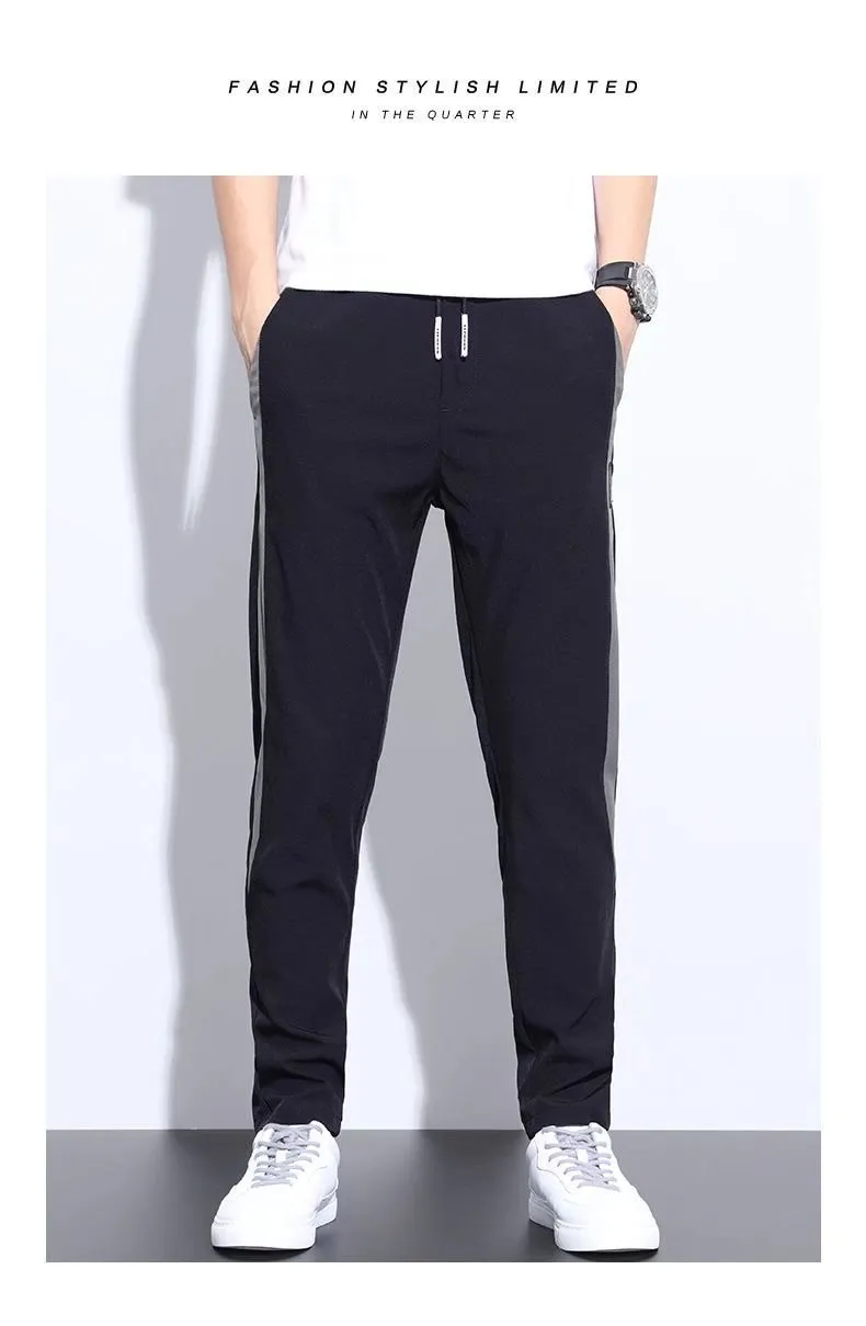 Men's Summer Ice Silk Casual Trousers - Lightweight Breathable Straight Leg Pants for Work & Everyday Wear - Korean Slim Fit Style showcase 1