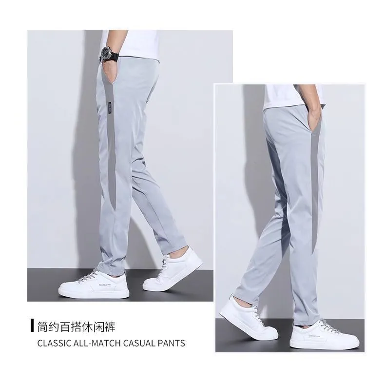 Men's Summer Ice Silk Casual Trousers - Lightweight Breathable Straight Leg Pants for Work & Everyday Wear - Korean Slim Fit Style showcase 8