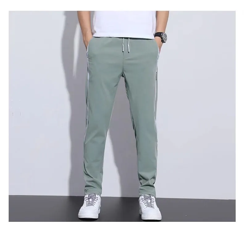 Men's Summer Ice Silk Casual Trousers - Lightweight Breathable Straight Leg Pants for Work & Everyday Wear - Korean Slim Fit Style showcase 6