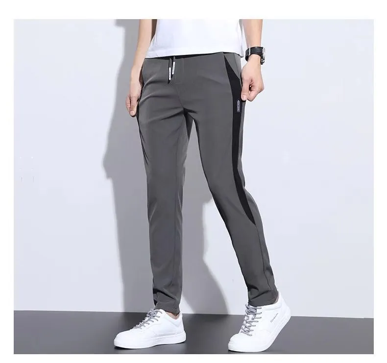 Men's Summer Ice Silk Casual Trousers - Lightweight Breathable Straight Leg Pants for Work & Everyday Wear - Korean Slim Fit Style showcase 5