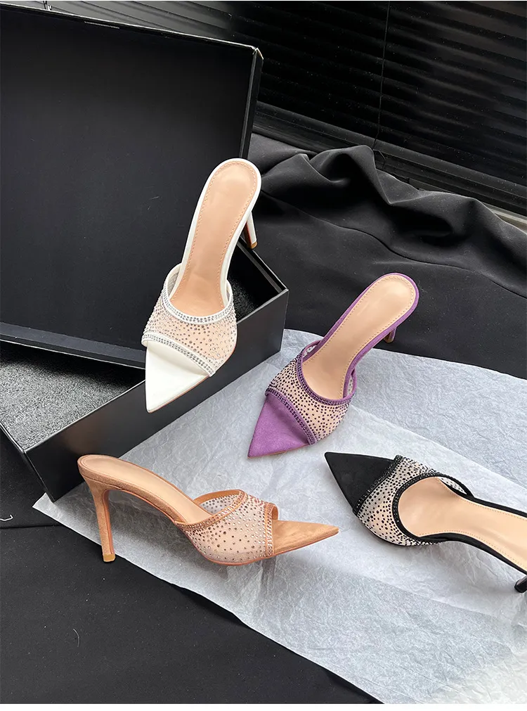 Women's Sexy Pointed Toe High Heel Slippers - Summer Fashion Stiletto Sandals for Ladies showcase 3