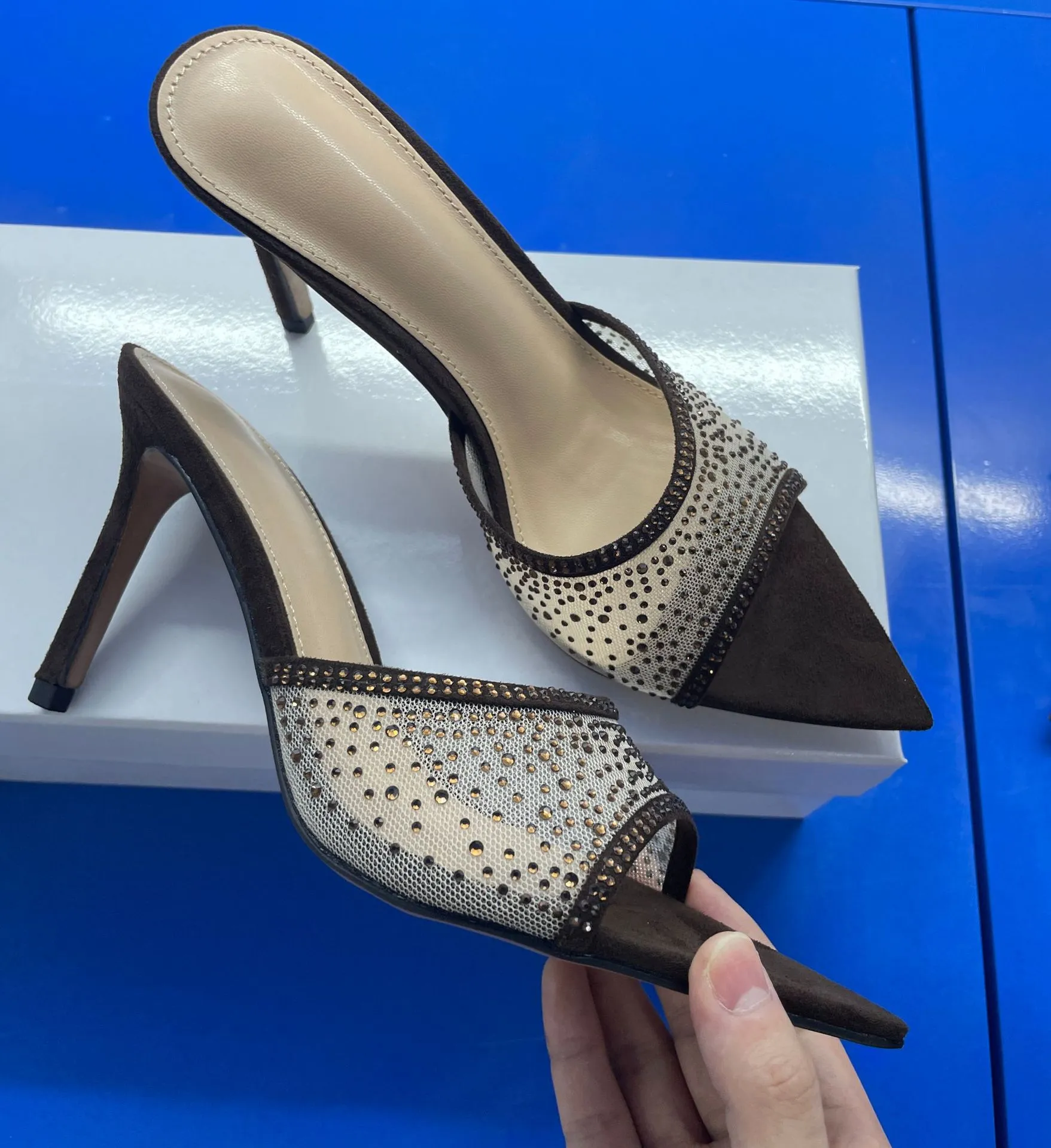 Women's Sexy Pointed Toe High Heel Slippers - Summer Fashion Stiletto Sandals for Ladies thumbnail 6