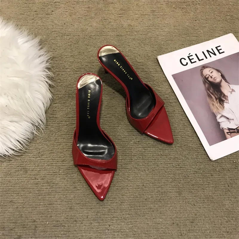 Women's Stiletto High Heel Sandals - 2025 Fashion Open Toe Half Slippers - Elegant Pointed Toe Fairy Style Outerwear Shoes showcase 17