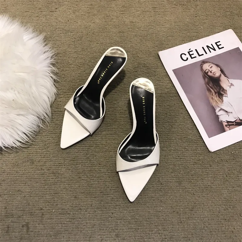 Women's Stiletto High Heel Sandals - 2025 Fashion Open Toe Half Slippers - Elegant Pointed Toe Fairy Style Outerwear Shoes showcase 10