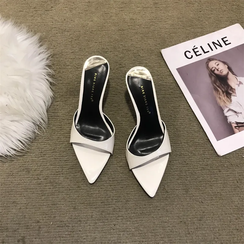 Women's Stiletto High Heel Sandals - 2025 Fashion Open Toe Half Slippers - Elegant Pointed Toe Fairy Style Outerwear Shoes showcase 9