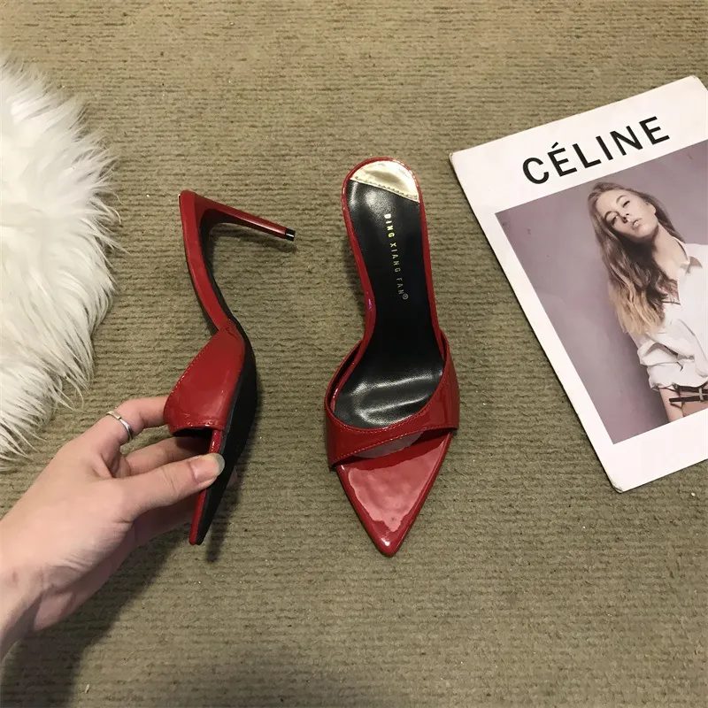 Women's Stiletto High Heel Sandals - 2025 Fashion Open Toe Half Slippers - Elegant Pointed Toe Fairy Style Outerwear Shoes showcase 18