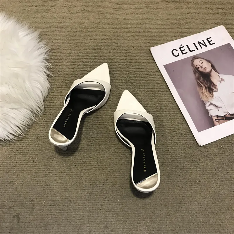 Women's Stiletto High Heel Sandals - 2025 Fashion Open Toe Half Slippers - Elegant Pointed Toe Fairy Style Outerwear Shoes showcase 14