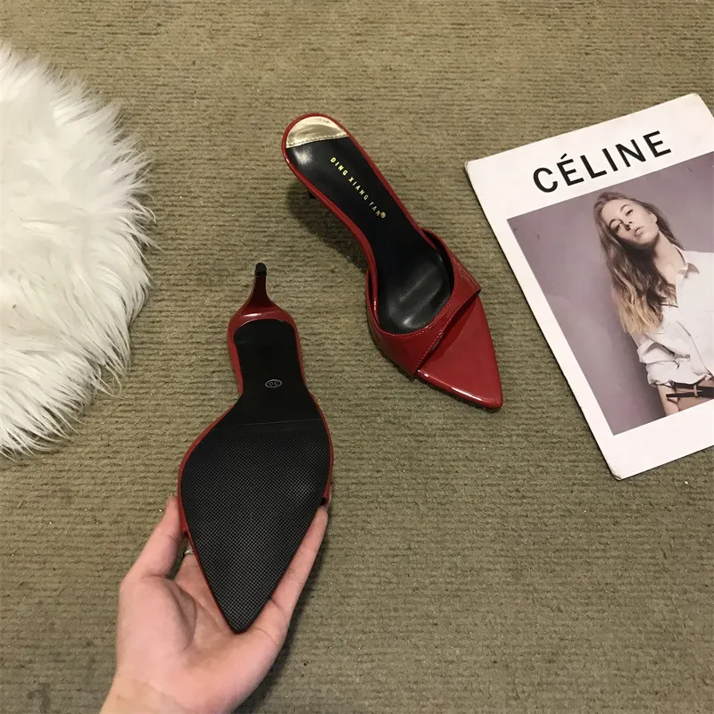 Women's Stiletto High Heel Sandals - 2025 Fashion Open Toe Half Slippers - Elegant Pointed Toe Fairy Style Outerwear Shoes showcase 19