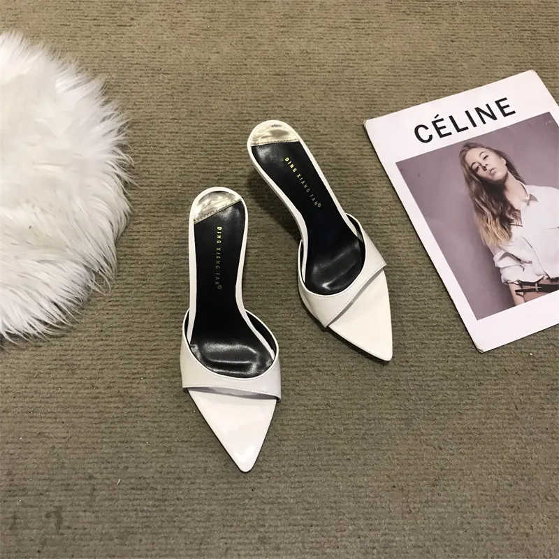 Women's Stiletto High Heel Sandals - 2025 Fashion Open Toe Half Slippers - Elegant Pointed Toe Fairy Style Outerwear Shoes showcase 11