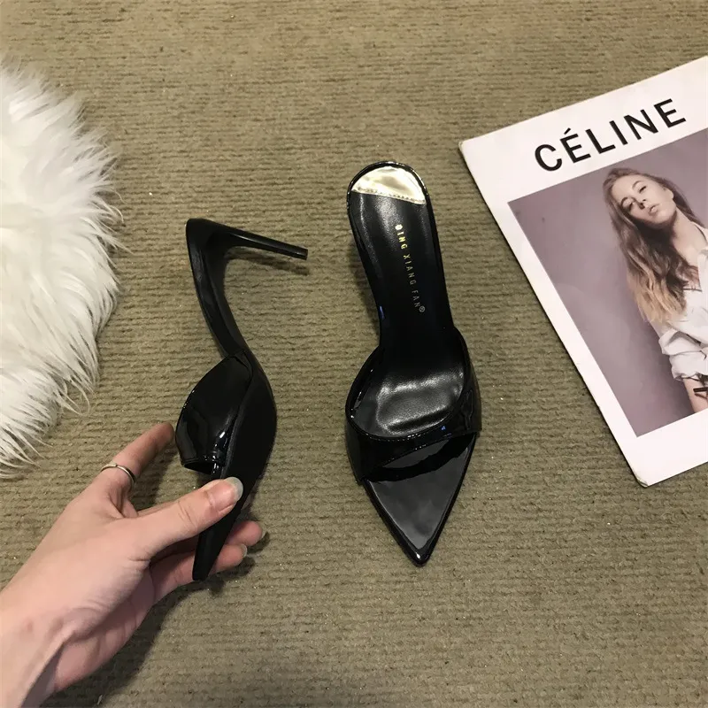 Women's Stiletto High Heel Sandals - 2025 Fashion Open Toe Half Slippers - Elegant Pointed Toe Fairy Style Outerwear Shoes showcase 6