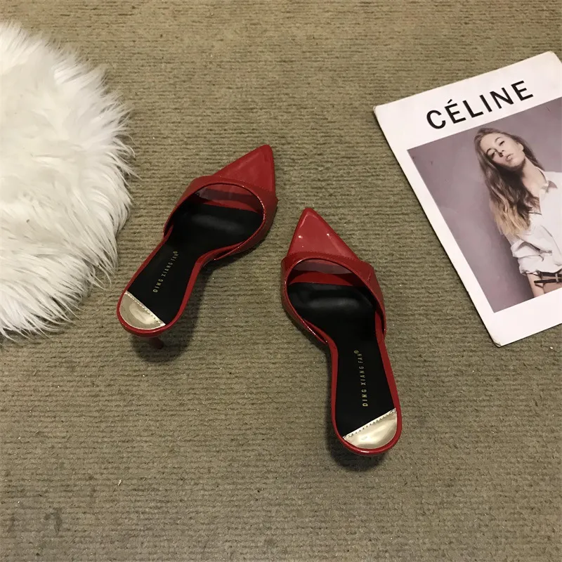 Women's Stiletto High Heel Sandals - 2025 Fashion Open Toe Half Slippers - Elegant Pointed Toe Fairy Style Outerwear Shoes showcase 20